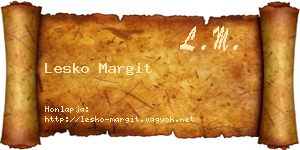 Lesko Margit névjegykártya